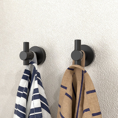 NestPro 2-Pieces Wall Mounted J-Hook Round Bathroom Robe/Towel Hook XYTH-02BL3