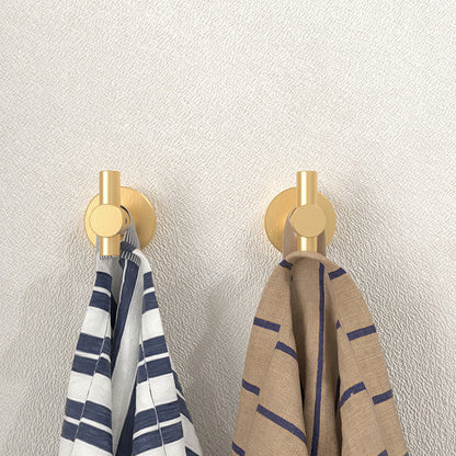 NestPro 2-Pieces Wall Mounted J-Hook Round Bathroom Robe/Towel Hook XYTH-02GD2