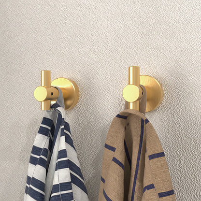 NestPro 2-Pieces Wall Mounted J-Hook Round Bathroom Robe/Towel Hook XYTH-02GD3