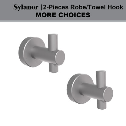 NestPro 2-Pieces Wall Mounted J-Hook Round Bathroom Robe/Towel Hook Gun Grey XYTH-02GY1_035e408d-70af-4326-b4c8-59c5d6de71a6