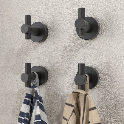 NestPro 4-Pieces Wall Mounted J-Hook Round Bathroom Robe/Towel Hook XYTH-04BL3