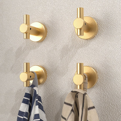 NestPro 4-Pieces Wall Mounted J-Hook Round Bathroom Robe/Towel Hook XYTH-04GD3