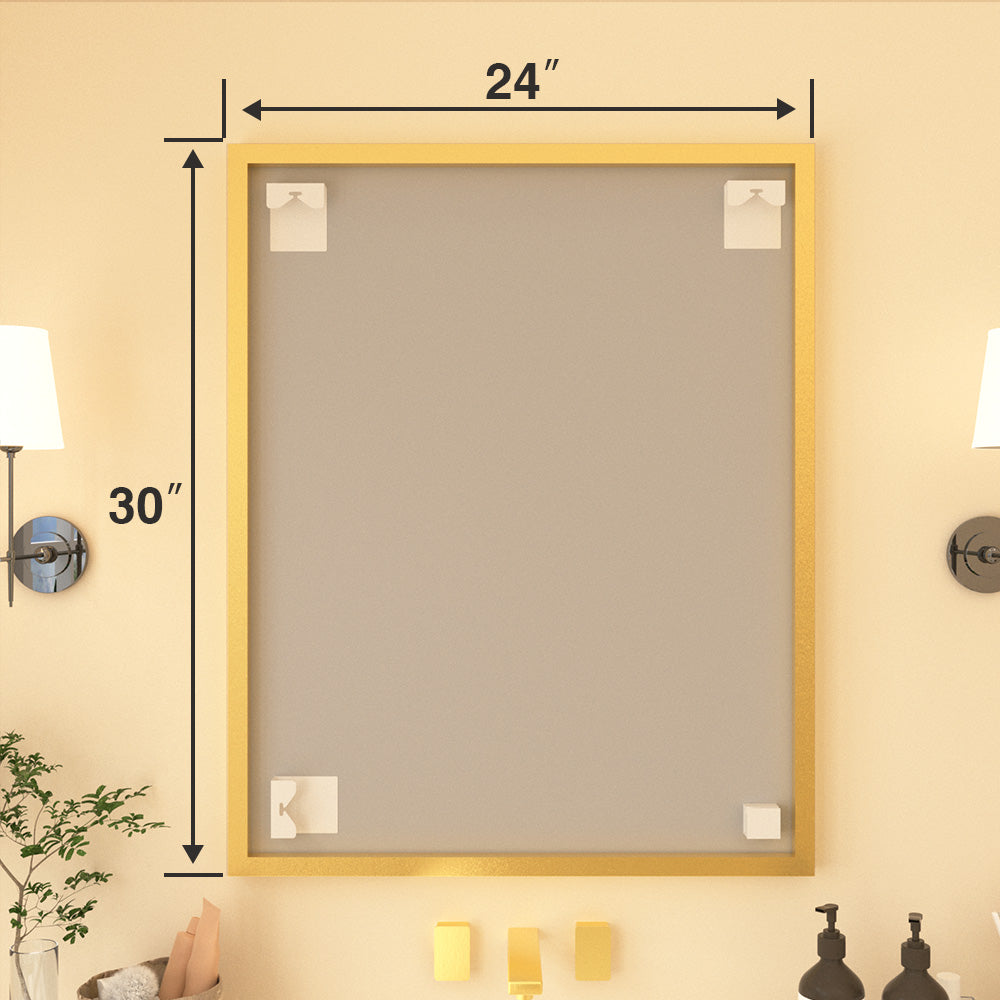Nova Rectangular Framed Wall Bathroom Vanity Mirror XYZ-2430BG12