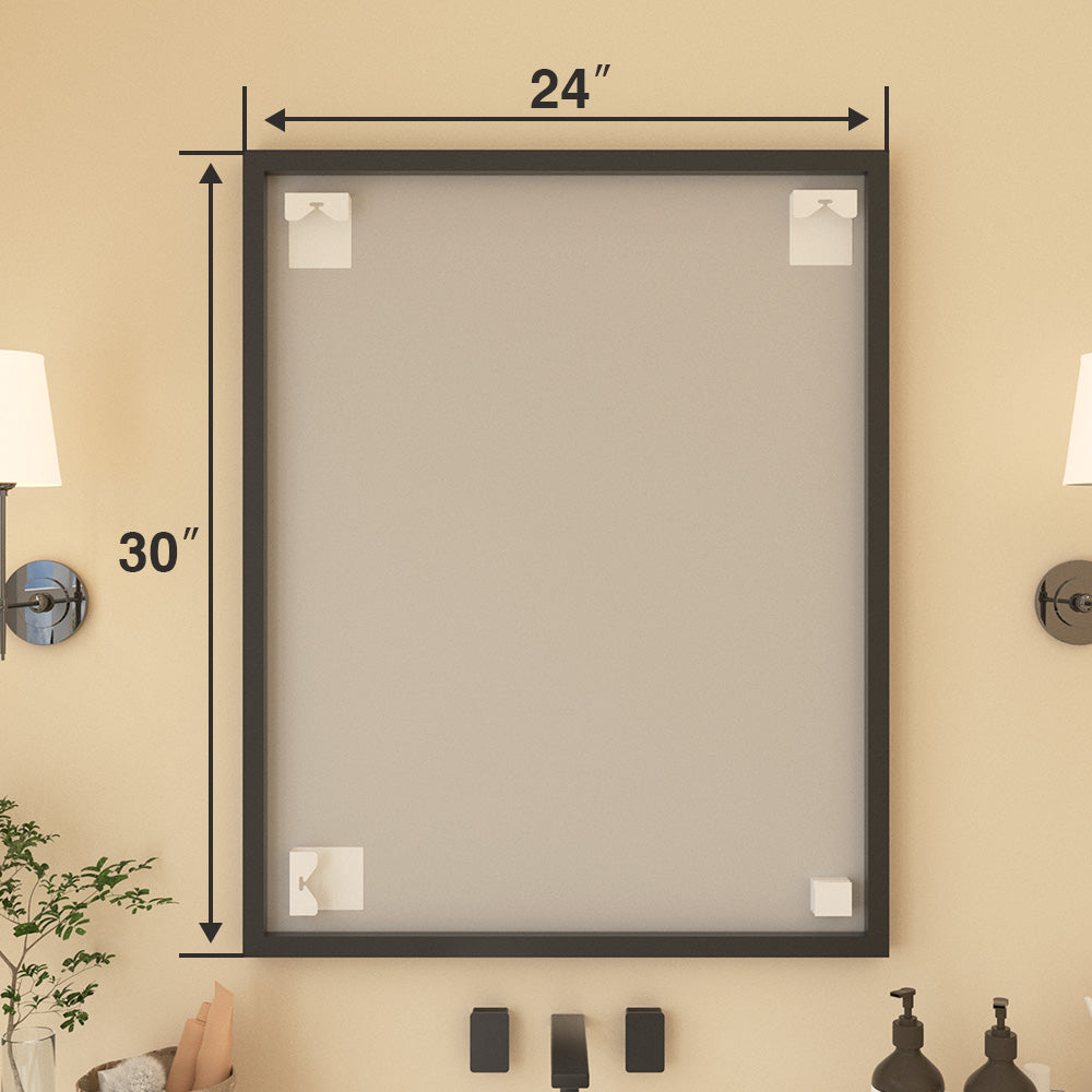 Nova Rectangular Framed Wall Bathroom Vanity Mirror XYZ-2430BL12