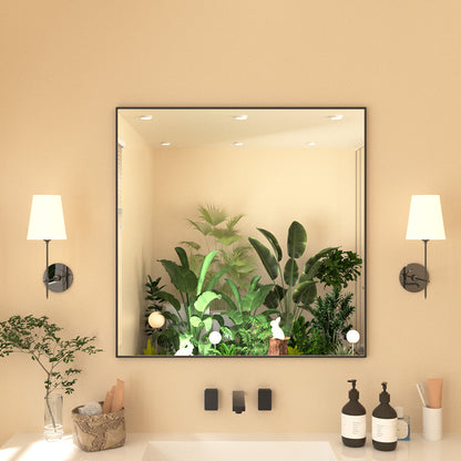 Nova Rectangular Framed Wall Bathroom Vanity Mirror Matte Black 3030 XYZ-3030BL1
