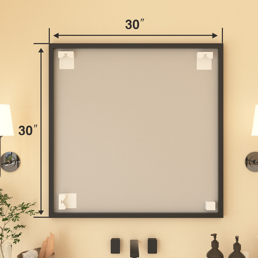 Nova Rectangular Framed Wall Bathroom Vanity Mirror XYZ-3030BL12