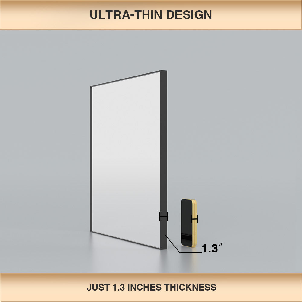 Nova Rectangular Framed Wall Bathroom Vanity Mirror XYZ-3030BL6