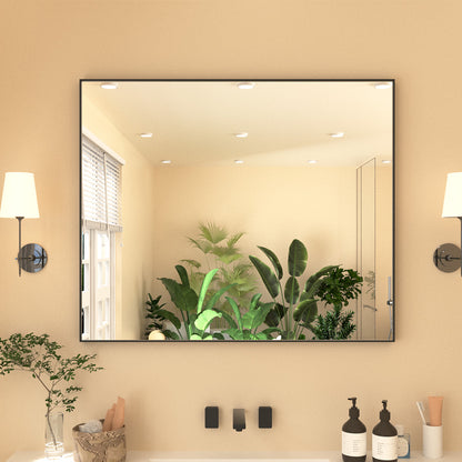 Nova Rectangular Framed Wall Bathroom Vanity Mirror Matte Black 3630 XYZ-3630BL1