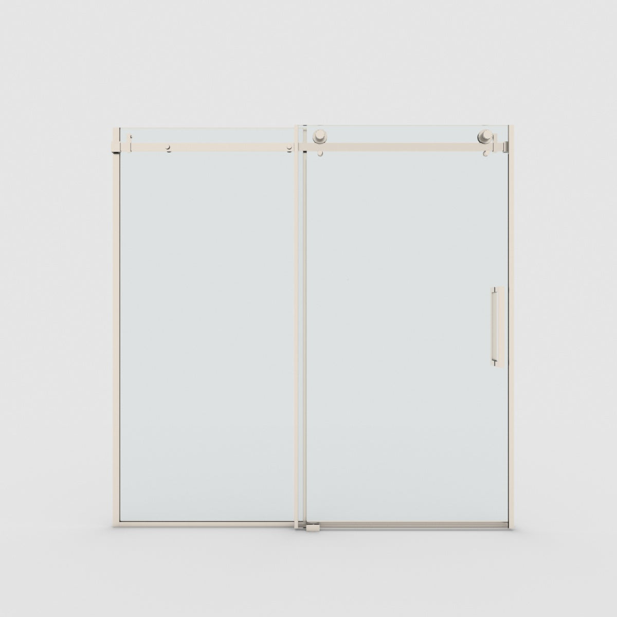 Eletta 60 in. W x 60 in. H Sliding Semi-Frameless Tub Door in Matte Black Finish with Clear Glass Brushed Gold ZHENG_4e0f9e71-b535-443d-9fe9-25ca5a7ed736