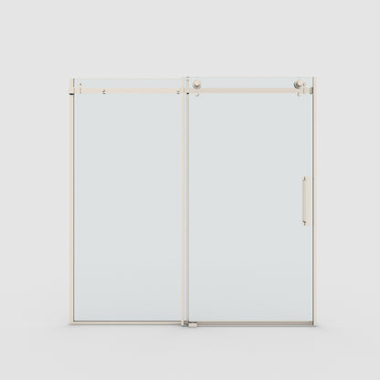 Eletta 60 in. W x 60 in. H Sliding Semi-Frameless Tub Door in Matte Black Finish with Clear Glass Brushed Gold ZHENG_4e0f9e71-b535-443d-9fe9-25ca5a7ed736