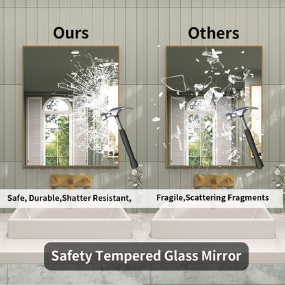 TaiMei 24 in. W x 30 in. H Rectangular Framed Wall Bathroom Vanity Mirror ZL2430-BG-07