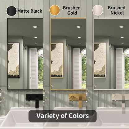TaiMei 24 in. W x 30 in. H Rectangular Framed Wall Bathroom Vanity Mirror ZL2430-BG-09