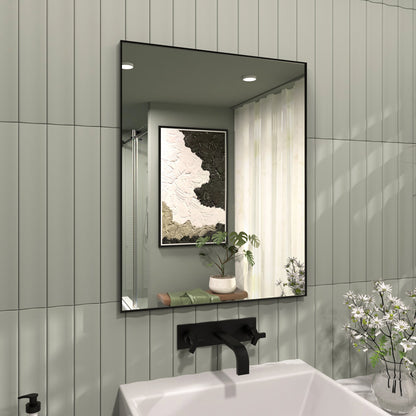 TaiMei 24 in. W x 30 in. H Rectangular Framed Wall Bathroom Vanity Mirror ZL2430-BL-02