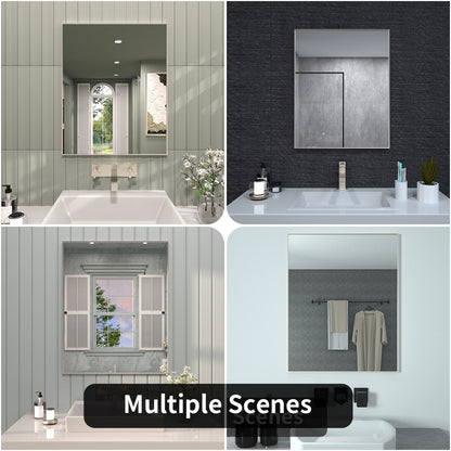 TaiMei 24 in. W x 30 in. H Rectangular Framed Wall Bathroom Vanity Mirror ZL2430-BN-12