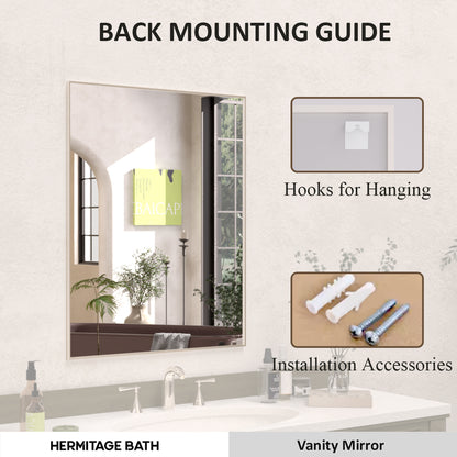 Sight 24 in. W x 30 in. H Rectangular Framed Wall Bathroom Vanity Mirror ZL2430BN-10