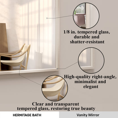 Sight 24 in. W x 30 in. H Rectangular Framed Wall Bathroom Vanity Mirror ZL2430BN-4