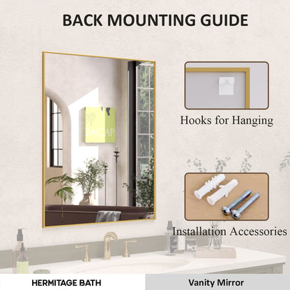 Sight 24 in. W x 30 in. H Rectangular Framed Wall Bathroom Vanity Mirror ZL2430GD-10