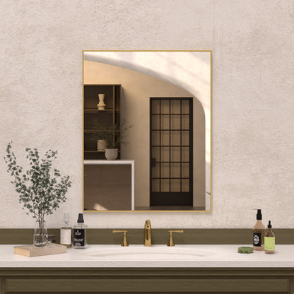 Sight 24 in. W x 30 in. H Rectangular Framed Wall Bathroom Vanity Mirror Gold ZL2430GD-2_b5094dd0-335f-43c8-a799-3a0c30f68d0b