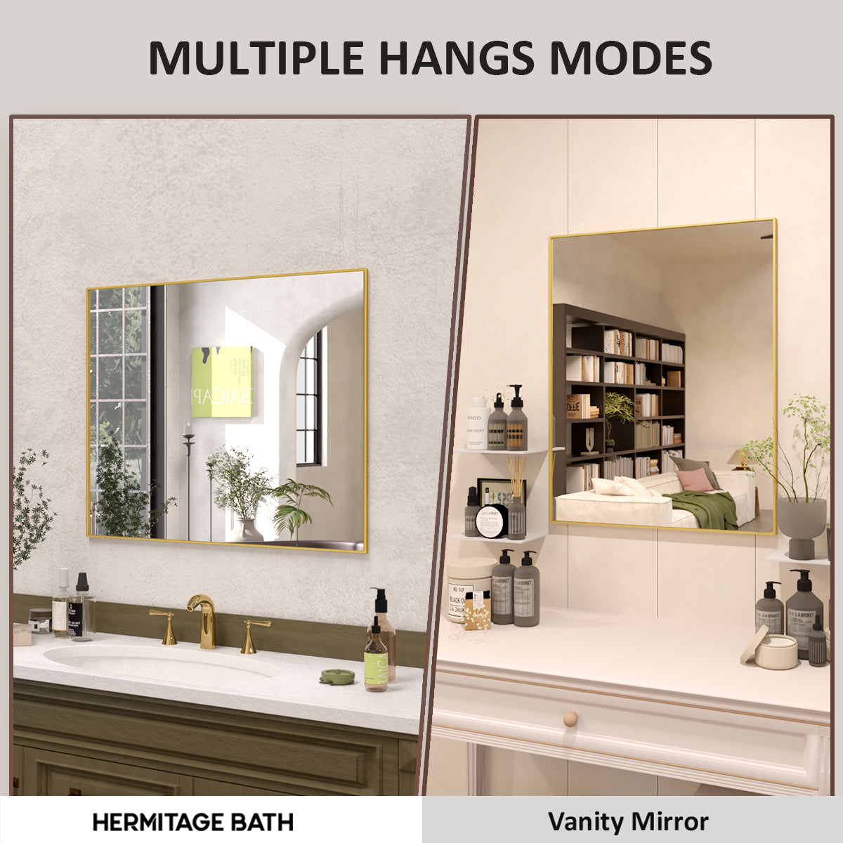 Sight 24 in. W x 30 in. H Rectangular Framed Wall Bathroom Vanity Mirror ZL2430GD-5