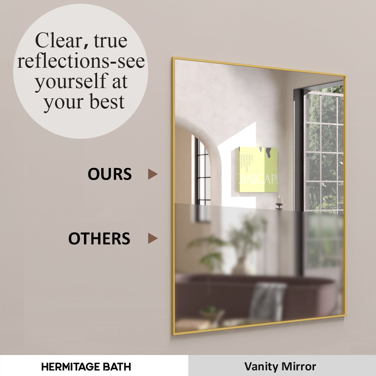 Sight 24 in. W x 30 in. H Rectangular Framed Wall Bathroom Vanity Mirror ZL2430GD-7