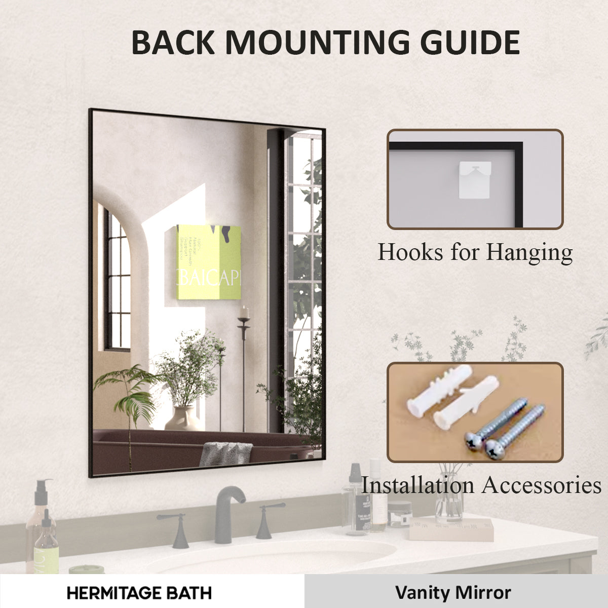 Sight 24 in. W x 30 in. H Rectangular Framed Wall Bathroom Vanity Mirror ZL2430MB-10