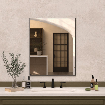 Sight 24 in. W x 30 in. H Rectangular Framed Wall Bathroom Vanity Mirror Matte Black ZL2430MB-2_544f3f65-d5d0-4228-880b-b5307689b3b6