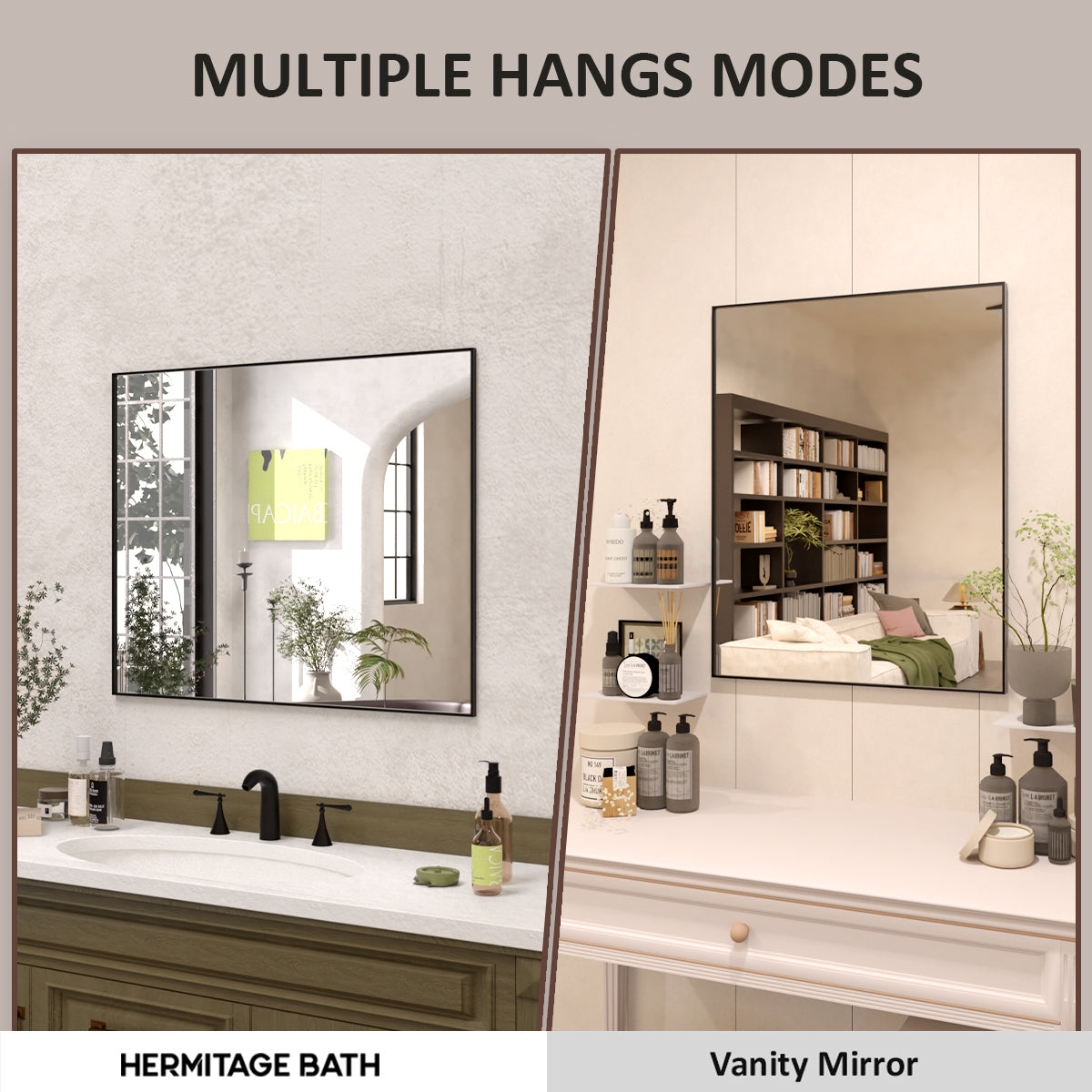 Sight 24 in. W x 30 in. H Rectangular Framed Wall Bathroom Vanity Mirror ZL2430MB-5