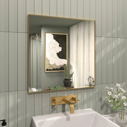 TaiMei 30 in. W x 30 in. H Rectangular Framed Wall Bathroom Vanity Mirror ZL3030-BG-02