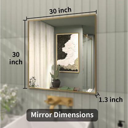 TaiMei 30 in. W x 30 in. H Rectangular Framed Wall Bathroom Vanity Mirror ZL3030-BG-04