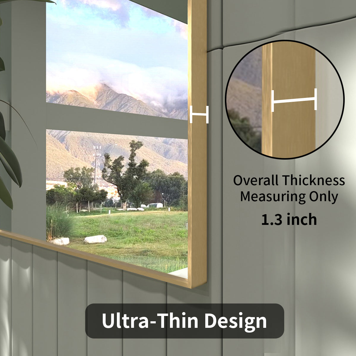 TaiMei 30 in. W x 30 in. H Rectangular Framed Wall Bathroom Vanity Mirror ZL3030-BG-05