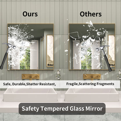 TaiMei 30 in. W x 30 in. H Rectangular Framed Wall Bathroom Vanity Mirror ZL3030-BG-07