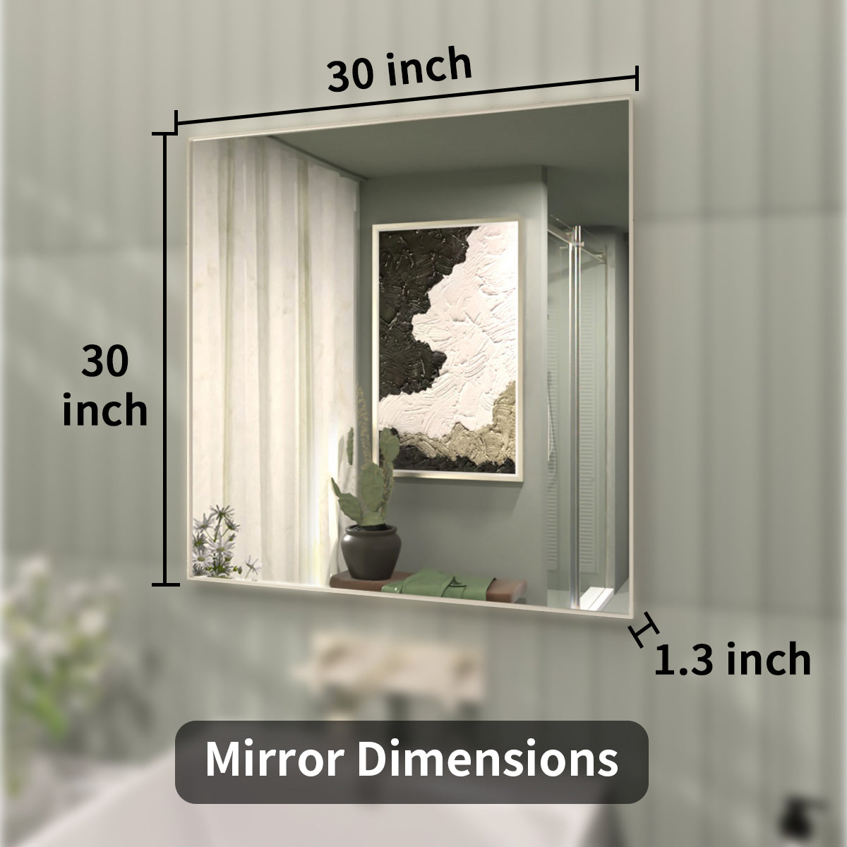 TaiMei 30 in. W x 30 in. H Rectangular Framed Wall Bathroom Vanity Mirror ZL3030-BN-04