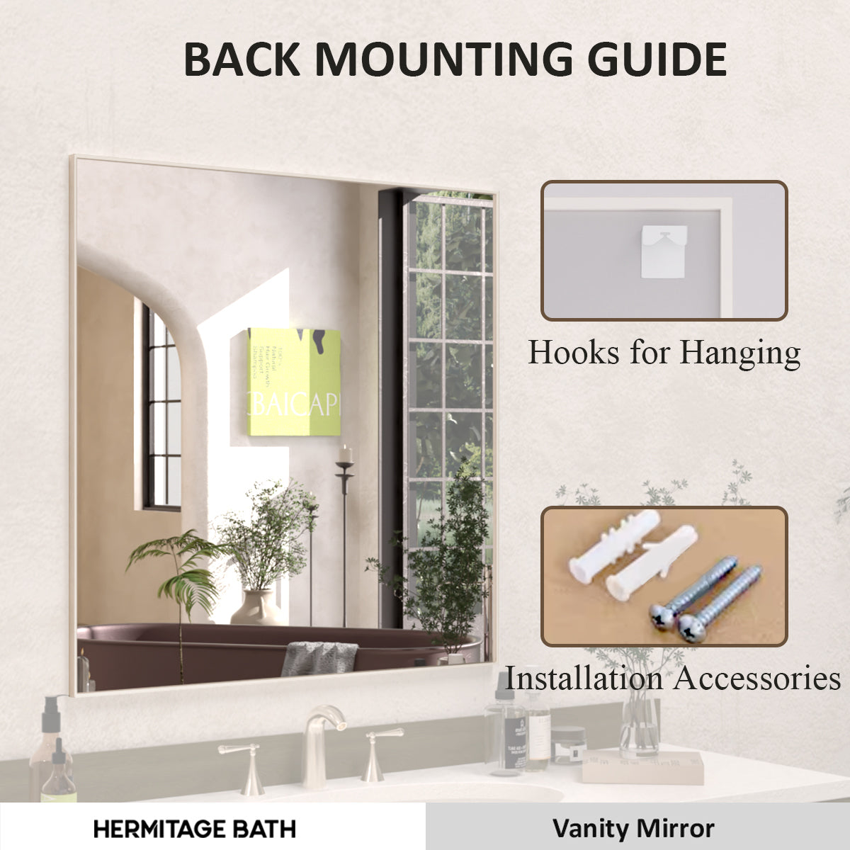 Sight 30 in. W x 30 in. H Rectangular Framed Wall Bathroom Vanity Mirror ZL3030BN-10