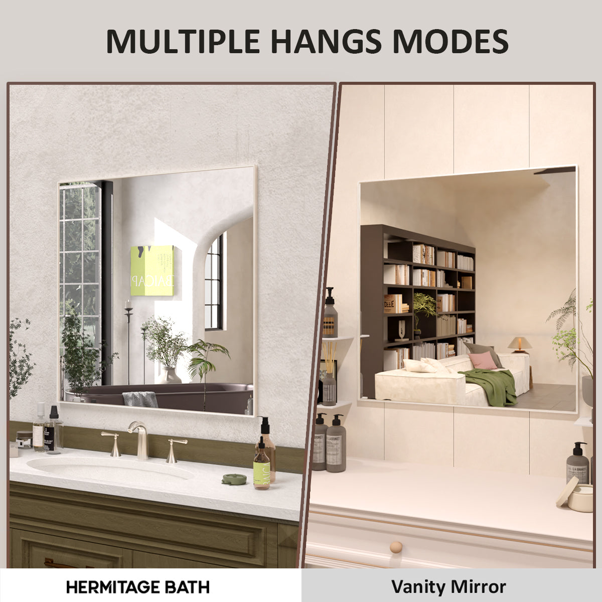 Sight 30 in. W x 30 in. H Rectangular Framed Wall Bathroom Vanity Mirror ZL3030BN-5