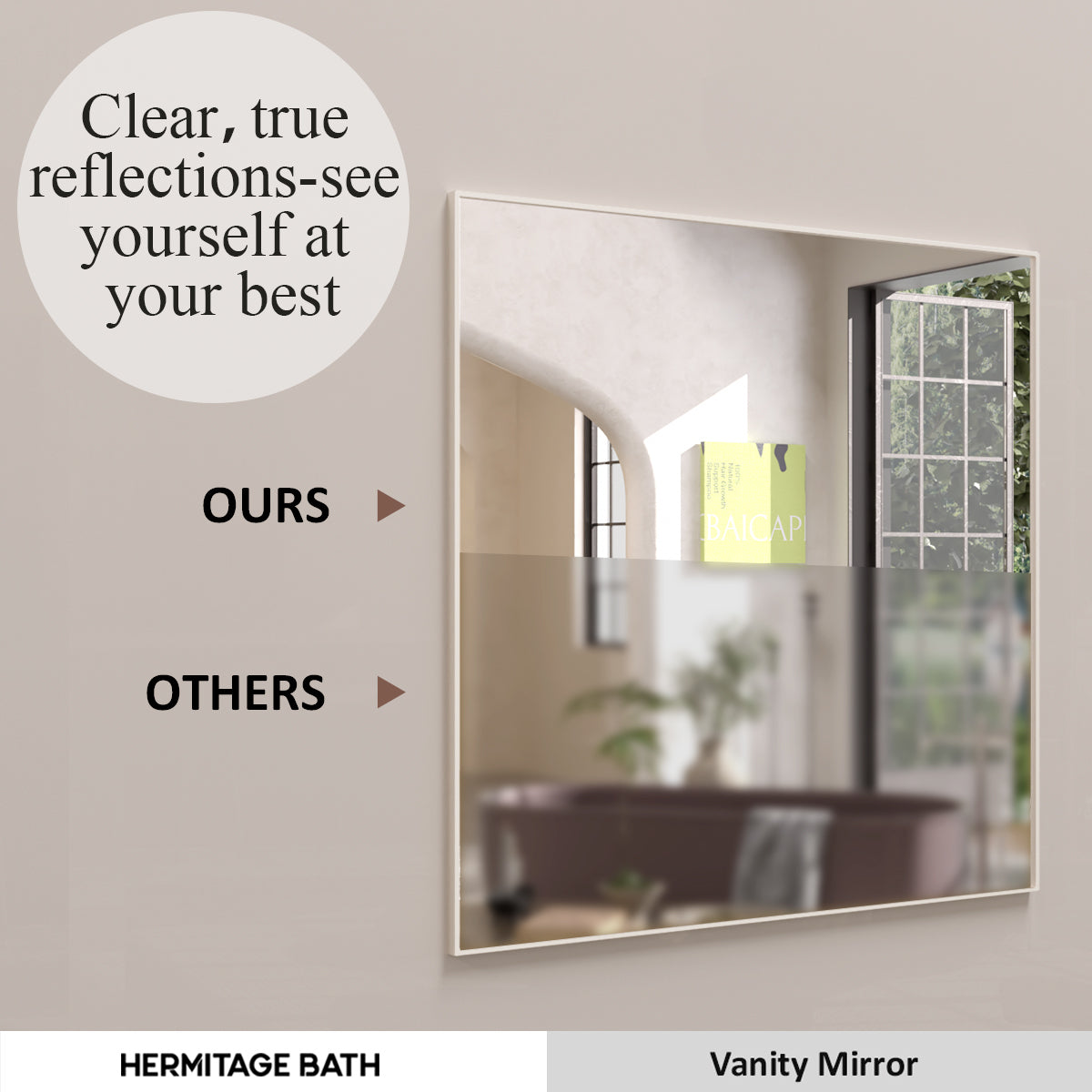 Sight 30 in. W x 30 in. H Rectangular Framed Wall Bathroom Vanity Mirror ZL3030BN-7