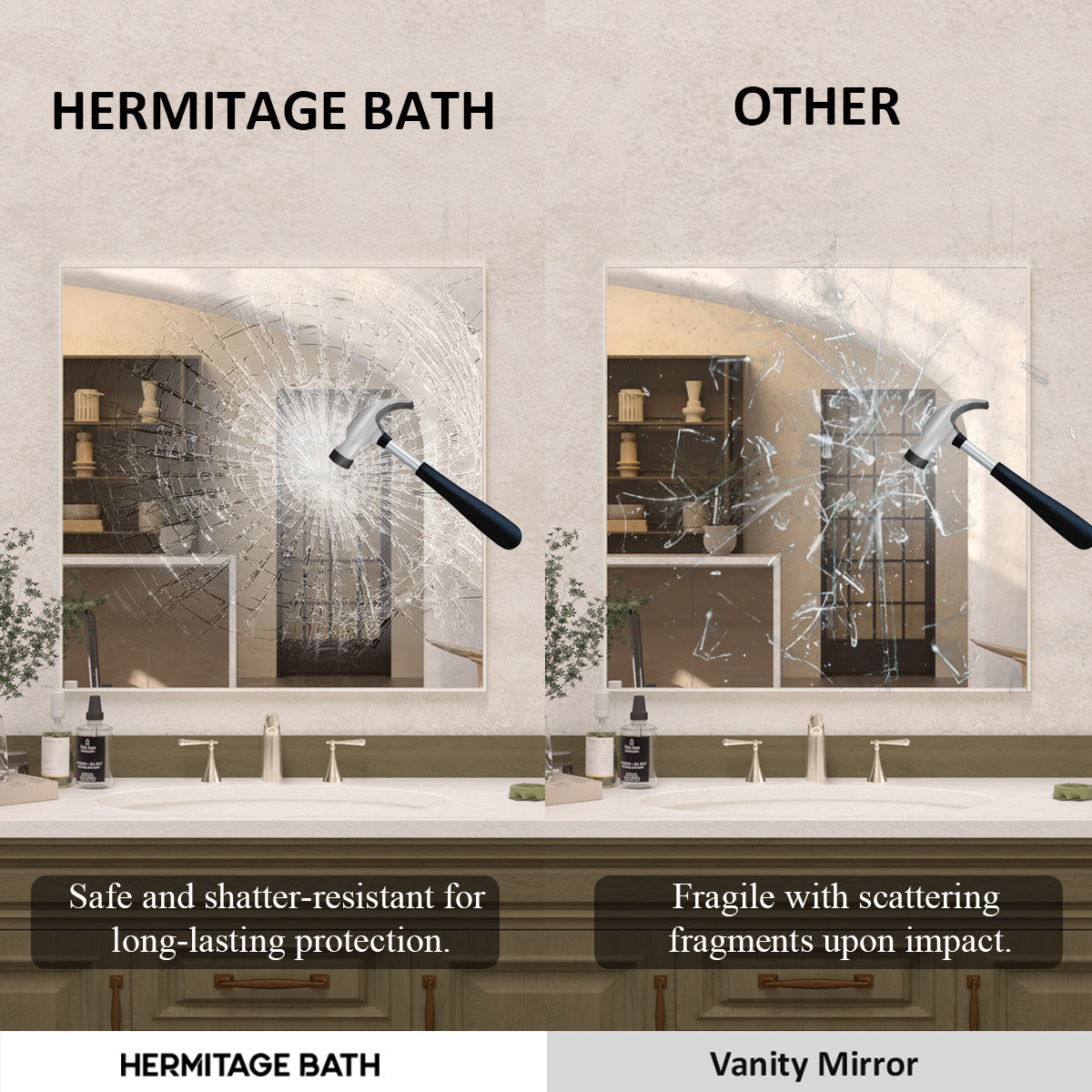 Sight 30 in. W x 30 in. H Rectangular Framed Wall Bathroom Vanity Mirror ZL3030BN-9