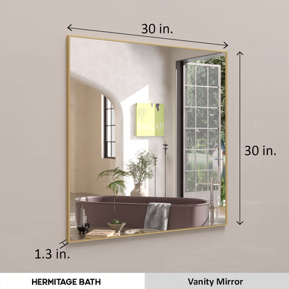 Sight 30 in. W x 30 in. H Rectangular Framed Wall Bathroom Vanity Mirror ZL3030GD-3