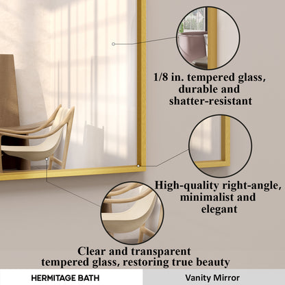Sight 30 in. W x 30 in. H Rectangular Framed Wall Bathroom Vanity Mirror ZL3030GD-4