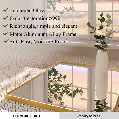 Sight 30 in. W x 30 in. H Rectangular Framed Wall Bathroom Vanity Mirror ZL3030GD-6