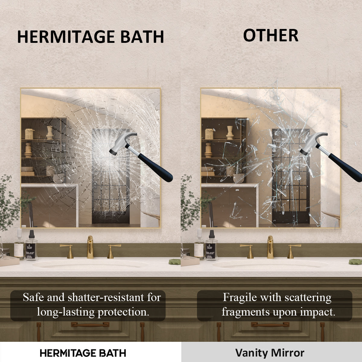 Sight 30 in. W x 30 in. H Rectangular Framed Wall Bathroom Vanity Mirror ZL3030GD-9