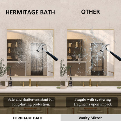 Sight 30 in. W x 30 in. H Rectangular Framed Wall Bathroom Vanity Mirror ZL3030GD-9