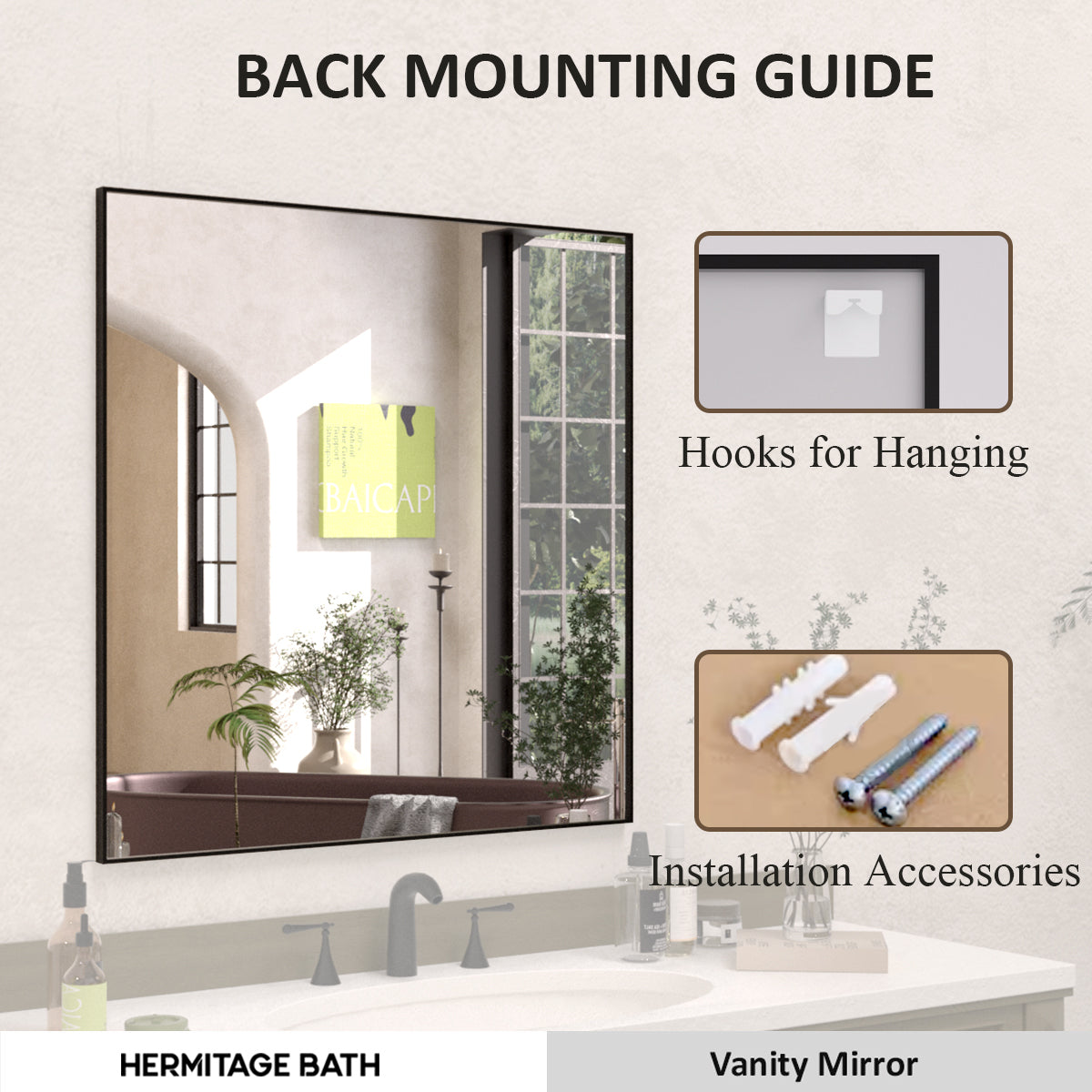 Sight 30 in. W x 30 in. H Rectangular Framed Wall Bathroom Vanity Mirror ZL3030MB-10