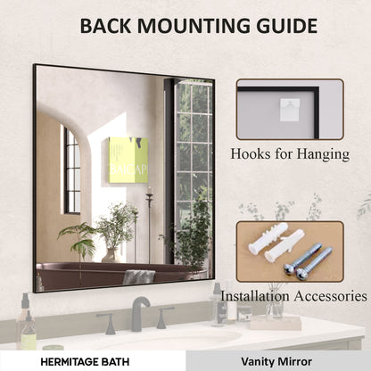 Sight 30 in. W x 30 in. H Rectangular Framed Wall Bathroom Vanity Mirror ZL3030MB-10