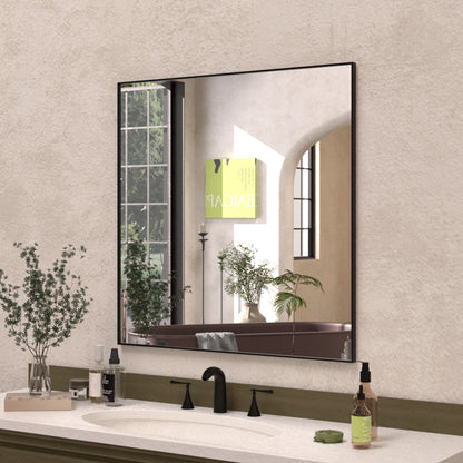Sight 30 in. W x 30 in. H Rectangular Framed Wall Bathroom Vanity Mirror ZL3030MB-2_b3c5adf3-a106-48d9-b902-3678626ec204