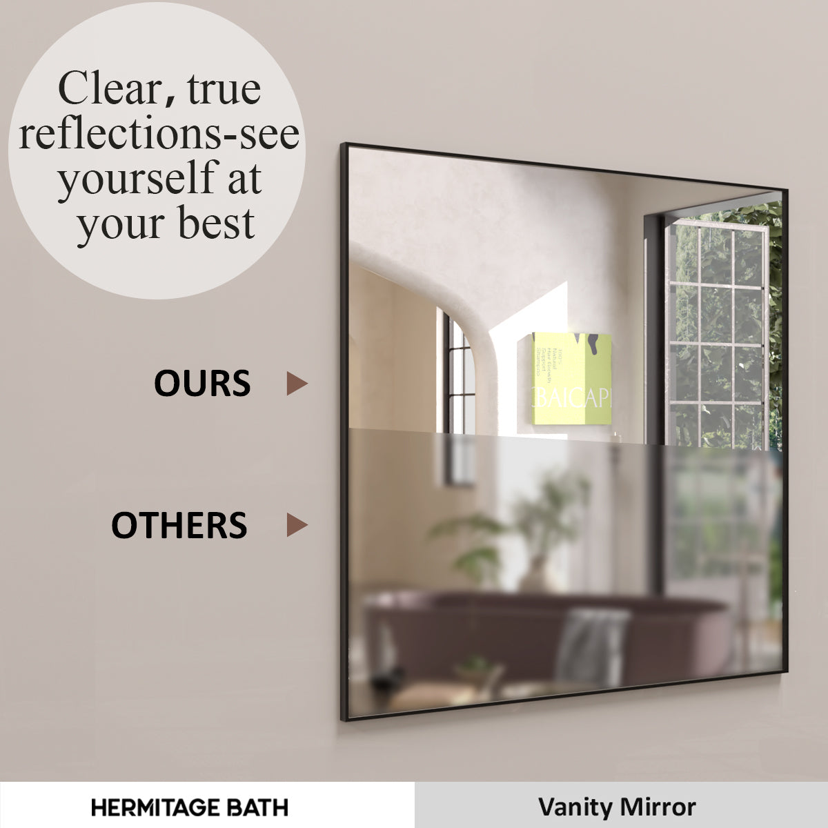 Sight 30 in. W x 30 in. H Rectangular Framed Wall Bathroom Vanity Mirror ZL3030MB-4