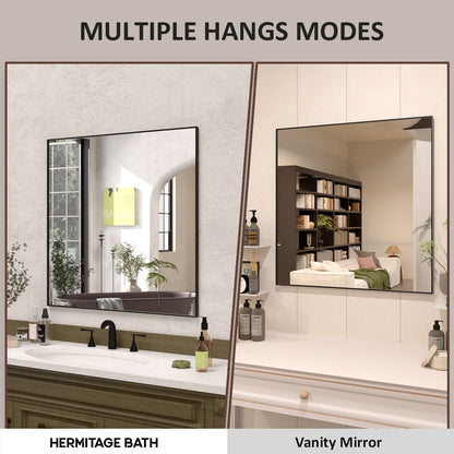 Sight 30 in. W x 30 in. H Rectangular Framed Wall Bathroom Vanity Mirror ZL3030MB-6
