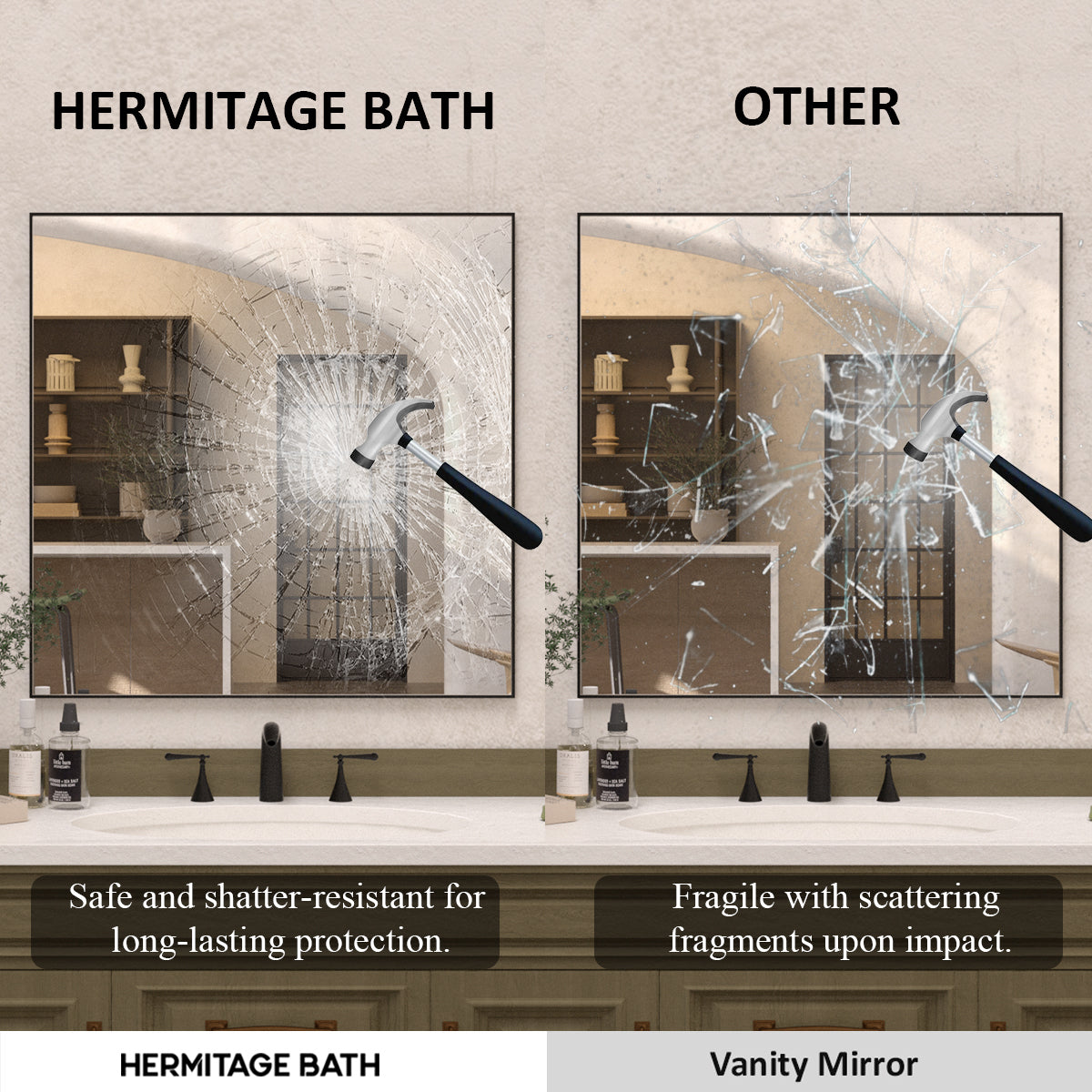 Sight 30 in. W x 30 in. H Rectangular Framed Wall Bathroom Vanity Mirror ZL3030MB-7