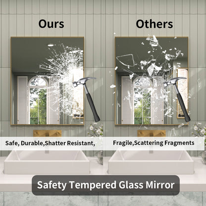 TaiMei 36 in. W x 30 in. H Rectangular Framed Wall Bathroom Vanity Mirror ZL3036-BG-07