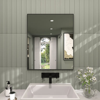 TaiMei 36 in. W x 30 in. H Rectangular Framed Wall Bathroom Vanity Mirror Matte Black ZL3036-BL-01_99ed368f-278a-4995-8dcf-dfb1fafc1b6a