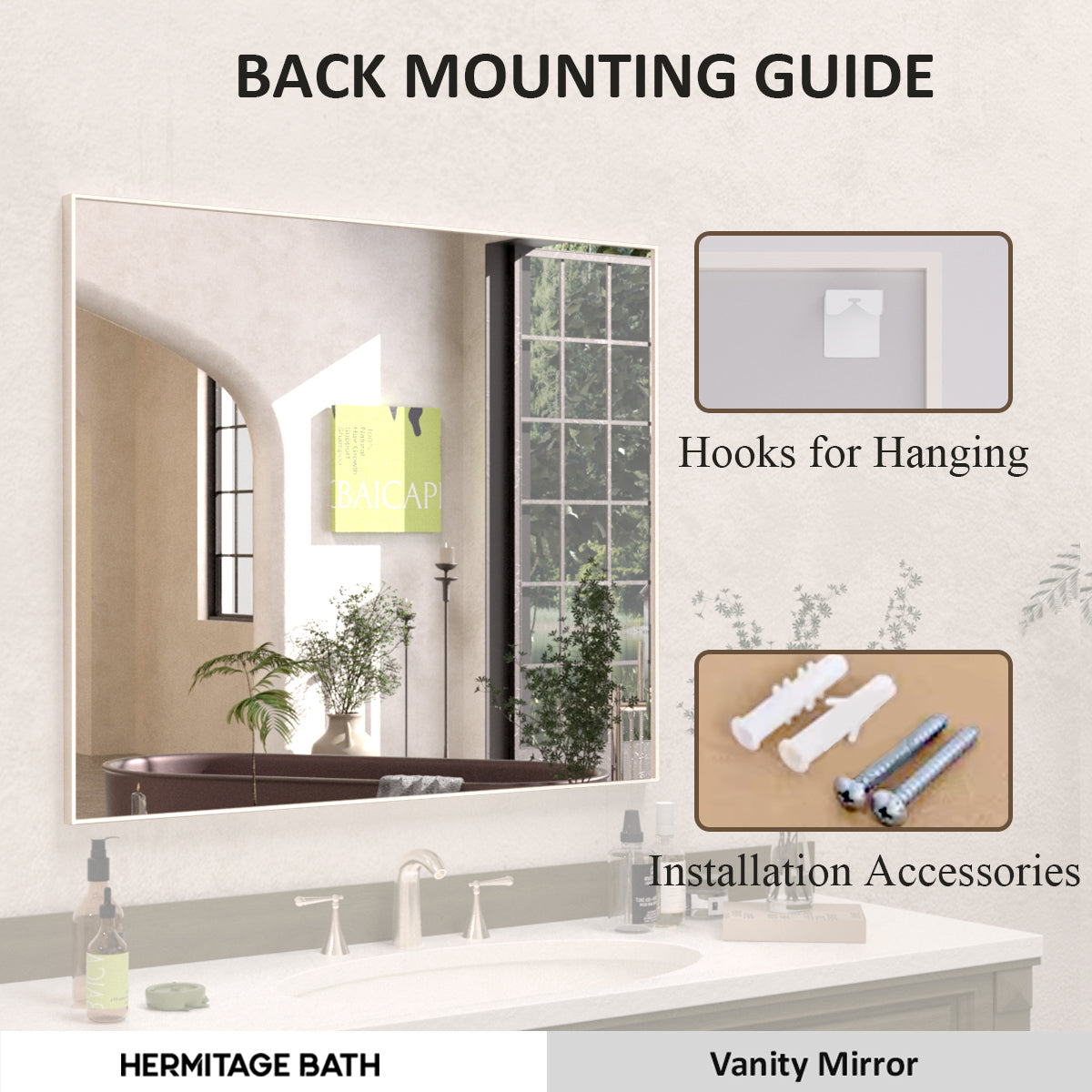 Sight 36 in. W x 30 in. H Rectangular Framed Wall Bathroom Vanity Mirror ZL3630BN-10